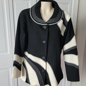 NorthStyle Black/White Wool Coat